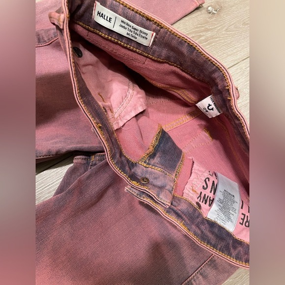 Y2K True Religion Halle HIGH-RISE Skinny Jeans Washed Pink Color Size 28 / 6 - Picture 7 of 11